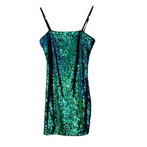 NWT Forever 21 Y2K Style Sequin Mermaid Mini Dress S